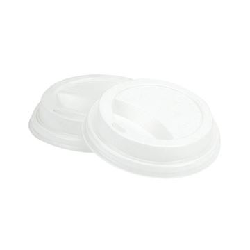 Billede af Højt låg til 25 cl pap bægre hvid<br/> 500 stk.