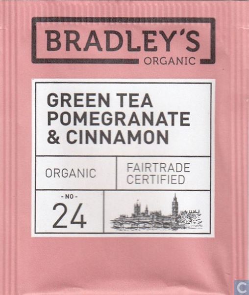 Billede af Bradley's Te breve Grøn te m/Granatæble & Kanel<br/> Økologisk.<br/>100 breve.