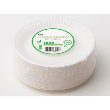 Vis detaljer for Tallerken pap 15 cm<br/> 500 stk Billede af Tallerken pap 15 cm<br/> 500 stk